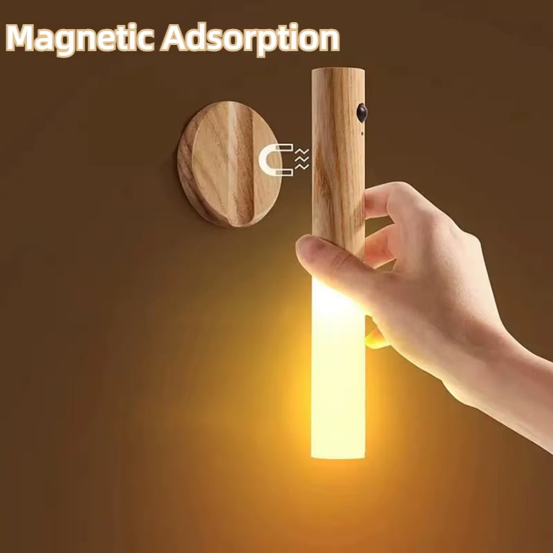 LED USB Night Light Magnetic Wall Lamp Kitchen Cabinet Closet Light Home Staircase Bedroom Table Move Lamp Bedside Lighting Lamp