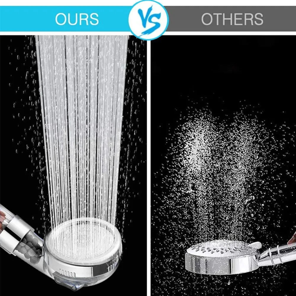 New Link 3 Functions High Pressure SPA Shower Head Water Saving Handheld Rainfall Bathroom Accessory Anion Filter Shower