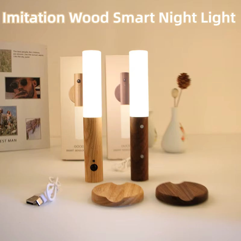 LED USB Night Light Magnetic Wall Lamp Kitchen Cabinet Closet Light Home Staircase Bedroom Table Move Lamp Bedside Lighting Lamp
