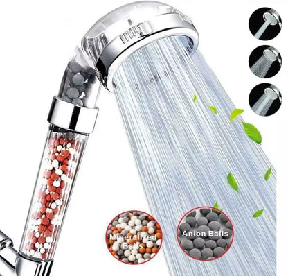 New Link 3 Functions High Pressure SPA Shower Head Water Saving Handheld Rainfall Bathroom Accessory Anion Filter Shower