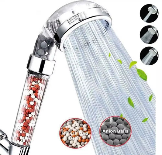 New Link 3 Functions High Pressure SPA Shower Head Water Saving Handheld Rainfall Bathroom Accessory Anion Filter Shower