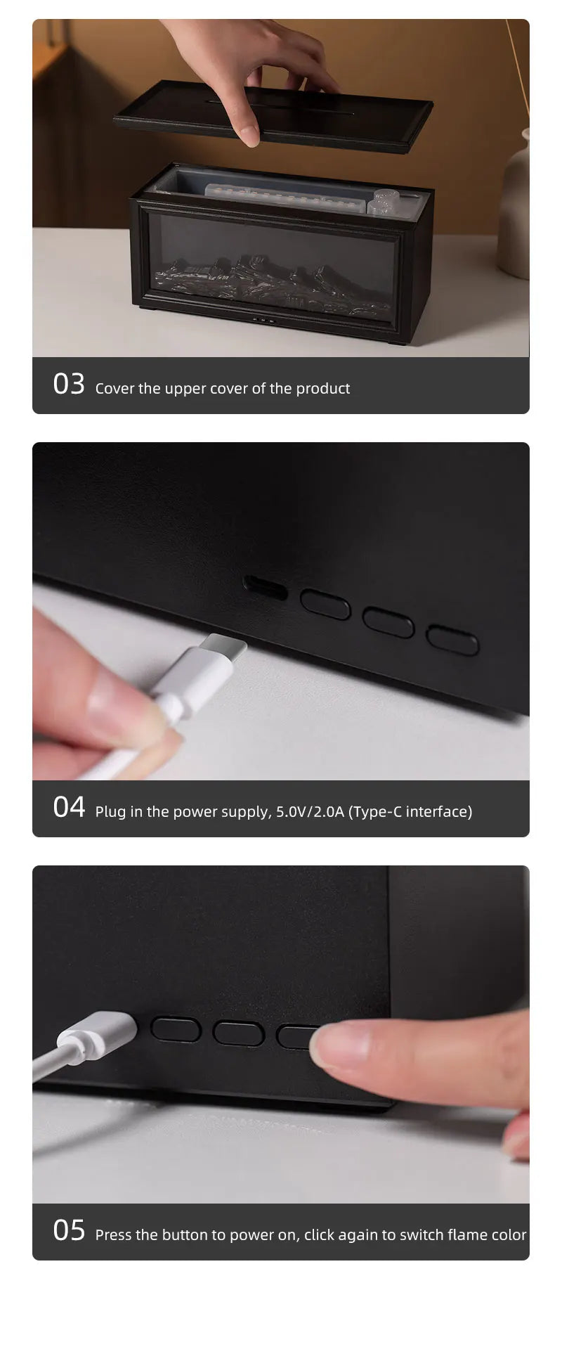 7 Colors Essential Oil Fireplace Diffuser ™